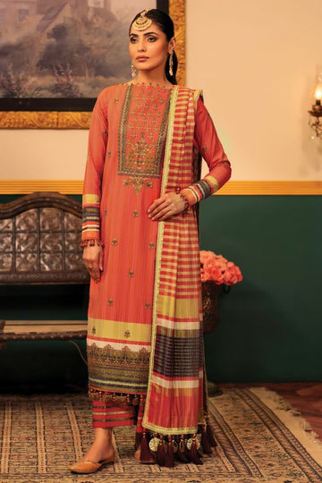 Alkaram FC-23G-22-Orange Festive Eid Lawn 2022 Online Shopping